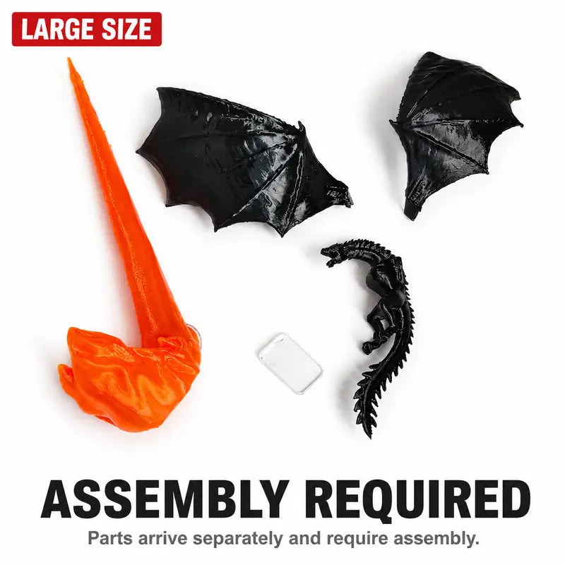 🐉 Fire-Breathing Dragon Figurine Lamp | Gothic Dark Fantasy Desk Decor 🔥