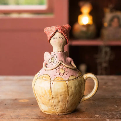 ⏳ Last Day 49% OFF – 🧚 Handcrafted Fairies Storage Jar/Mug | 8 Whimsical Styles with Removable Fairy Lid for Tea, Treats & Tiny Keepsakes ☕