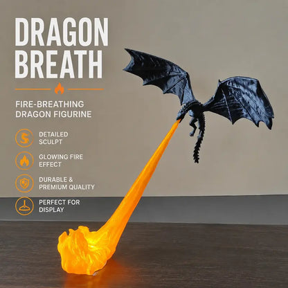 🐉 Fire-Breathing Dragon Figurine Lamp | Gothic Dark Fantasy Desk Decor 🔥