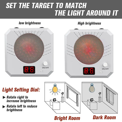 Rechargeable Laser Dry Firing Target - Portable Hunting Training Gear, 5 Difficulty Levels, Steel Plate Sound-Flash Feedback, Indoor Training Tool, Cost-Effective Gift for Male Shooters
