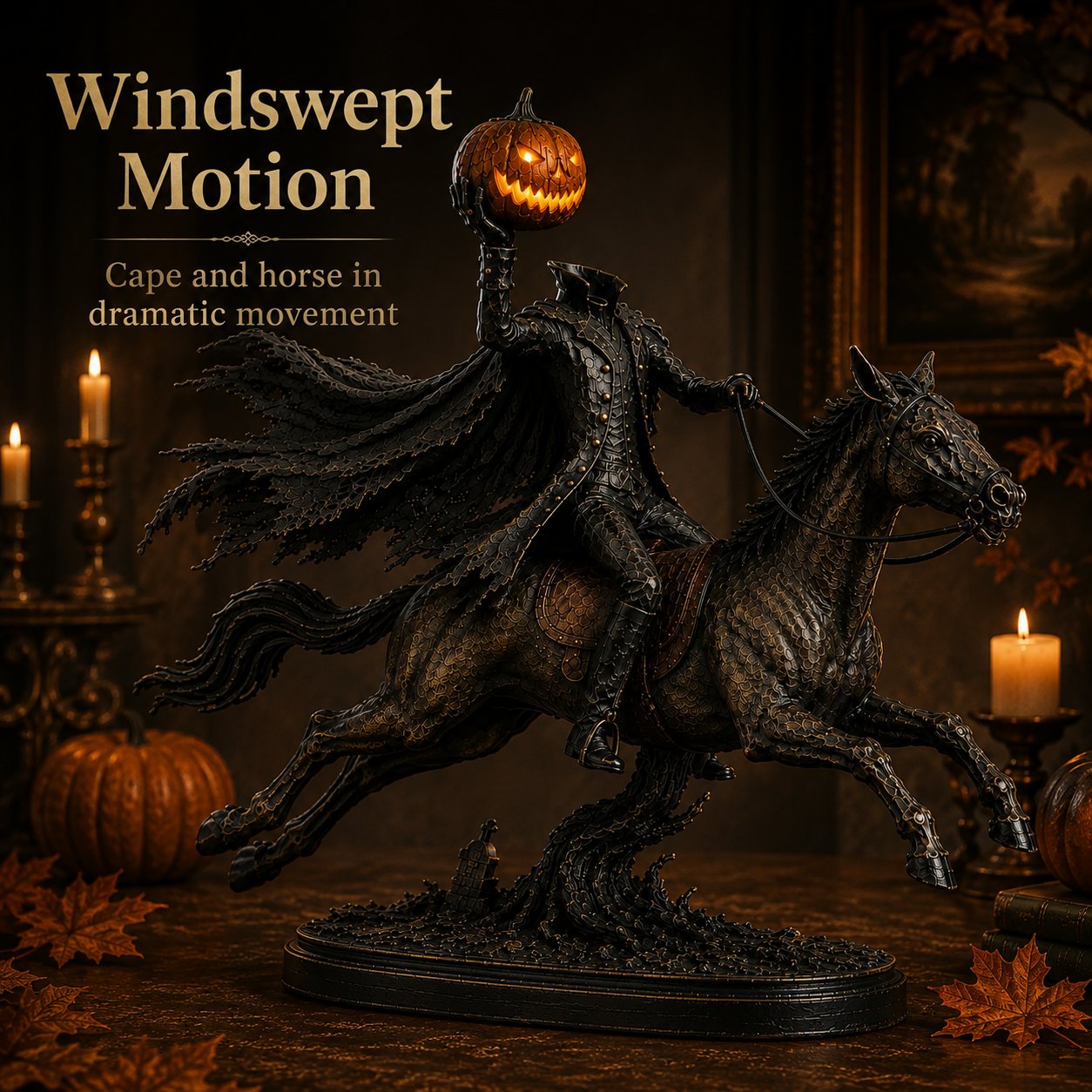 ⏰Limited Stock 49% OFF - 🎃🏇Midnight Chase Headless Horseman Statue | Awaken the Legend of the Hollow(✨Same as the video)
