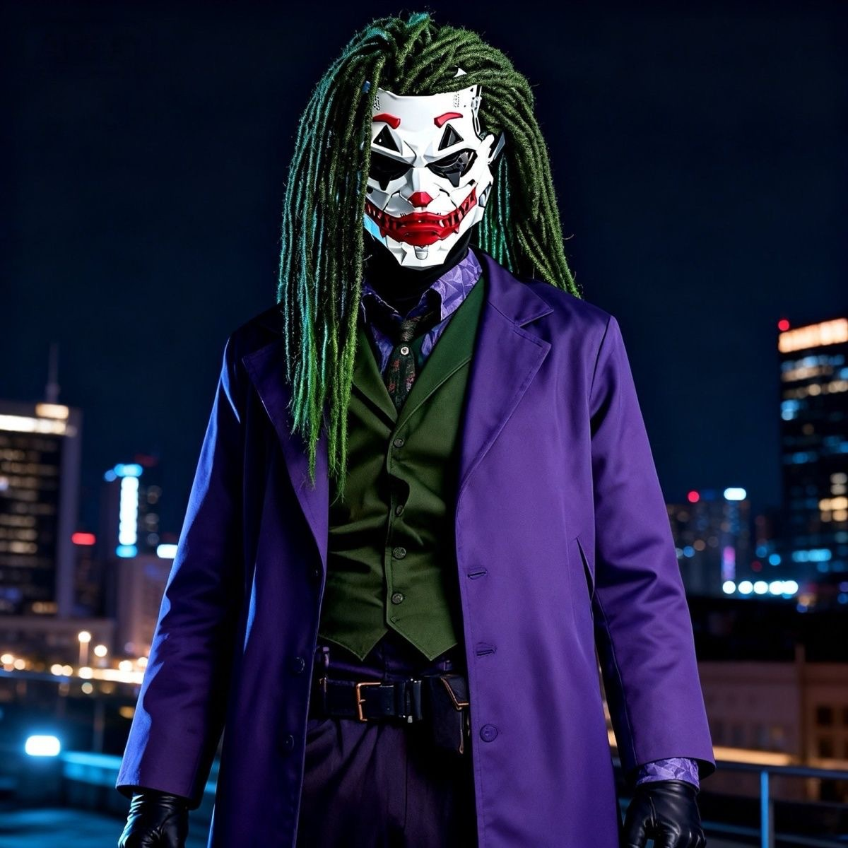 🔥Hot Sale 49% OFF🔥Cyberpunk Joker Mask without Dreadlocks - The Ultimate Cosplay  Statement Piece