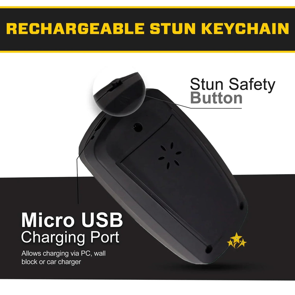 🛡 2026 Safety Alert ⚡️3-in-1 – stun gun, flashlight, and car alarm in a keychain