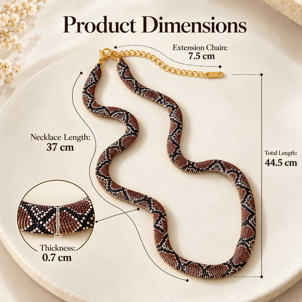 ✨ Handwoven Beaded Statement Necklace – Adjustable Boho-Inspired Jewelry for Everyday Style 🤎