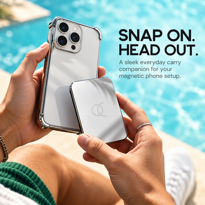🧲 Magnetic Slim Metal Wallet ⚡ Quick Card Access & MagSafe Snap-On Card Holder