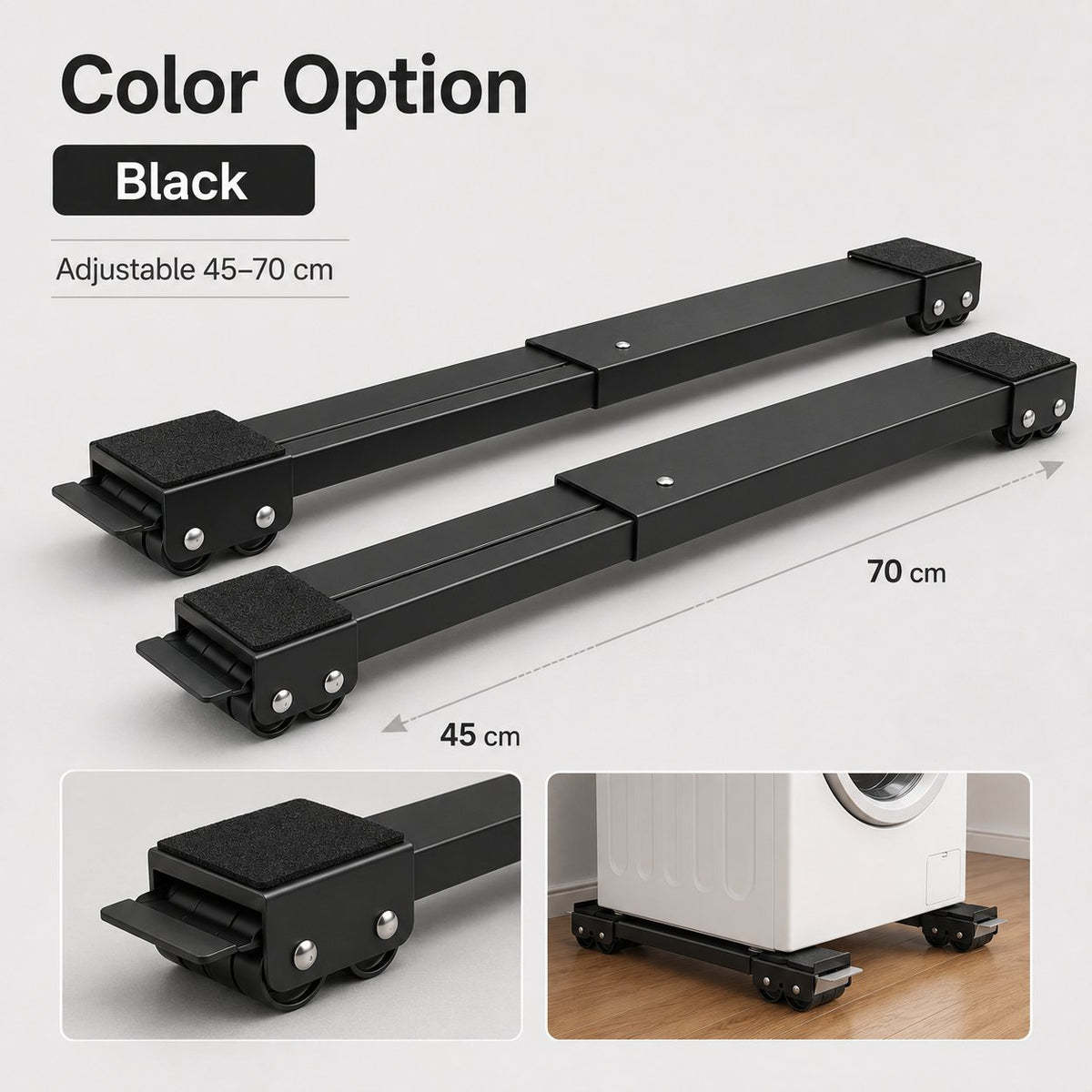 🔥LAST DAY SALE 50% OFF-🔧Adjustable Movable Appliance Roller Base(2 Pack Set)