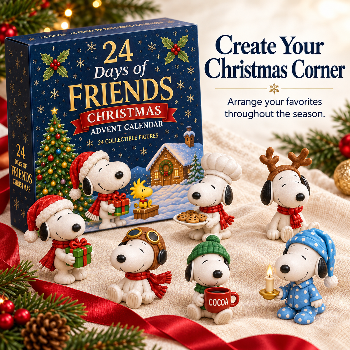 24 Days of Friends Christmas Advent Calendar with festive mini collectible figures