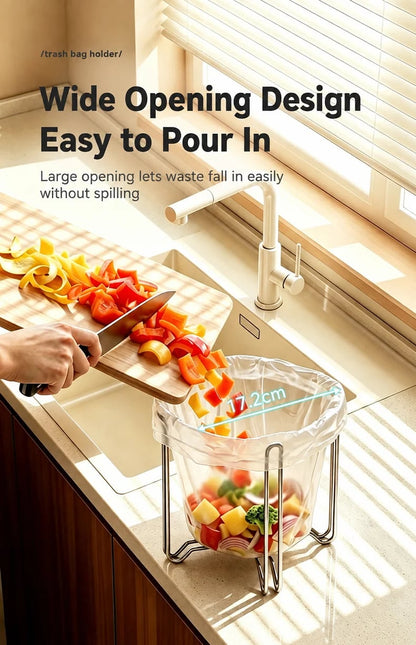 🗑️Kitchen Waste Companion Stainless Steel Trash Bag Holder