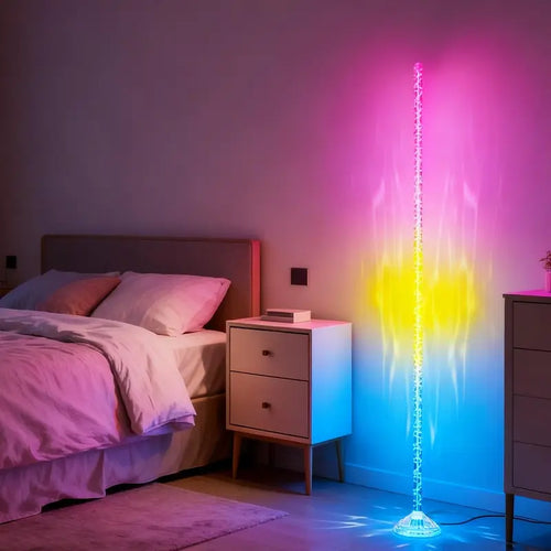 ❤️Crystal Floor Lamp with Magic Color, Smart Floor Lamp with APP&Remote Control