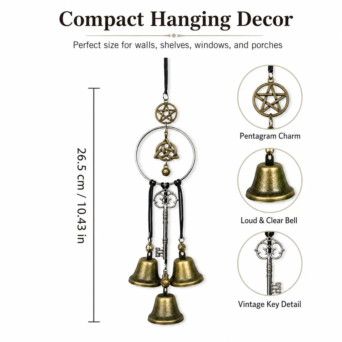 Handmade Iron Witch Bell Wind Chime, Durable Hanging Ornament for Outdoor Home Decor, Festive Gift for Christmas, Halloween, and Thanksgiving #GLOBAL PICKS