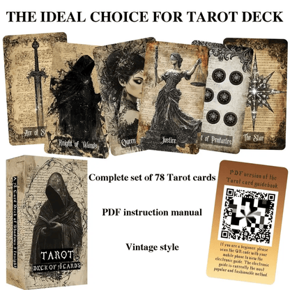 Vintage Gothic Tarot Cards Set - 78 Tarot Cards Deck
