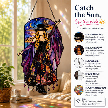 💥 LAST DAY 49% OFF - 💃🤘 Handmade Stained Glass Spinning Suncatcher
