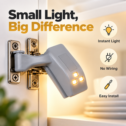 Multi-Function LED Hinge Light for Cabinets & Wardrobes – Physical Sensor, Auto On/Off