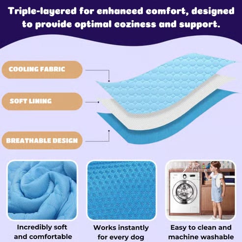 Last Day 50% OFF🔥Stay Cool & Comfy 🧊Dog Cooling Mat (4x more effective)