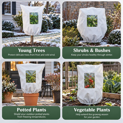 Winter Plant Frost Protection Cover for Trees, Shrubs & Potted Plants