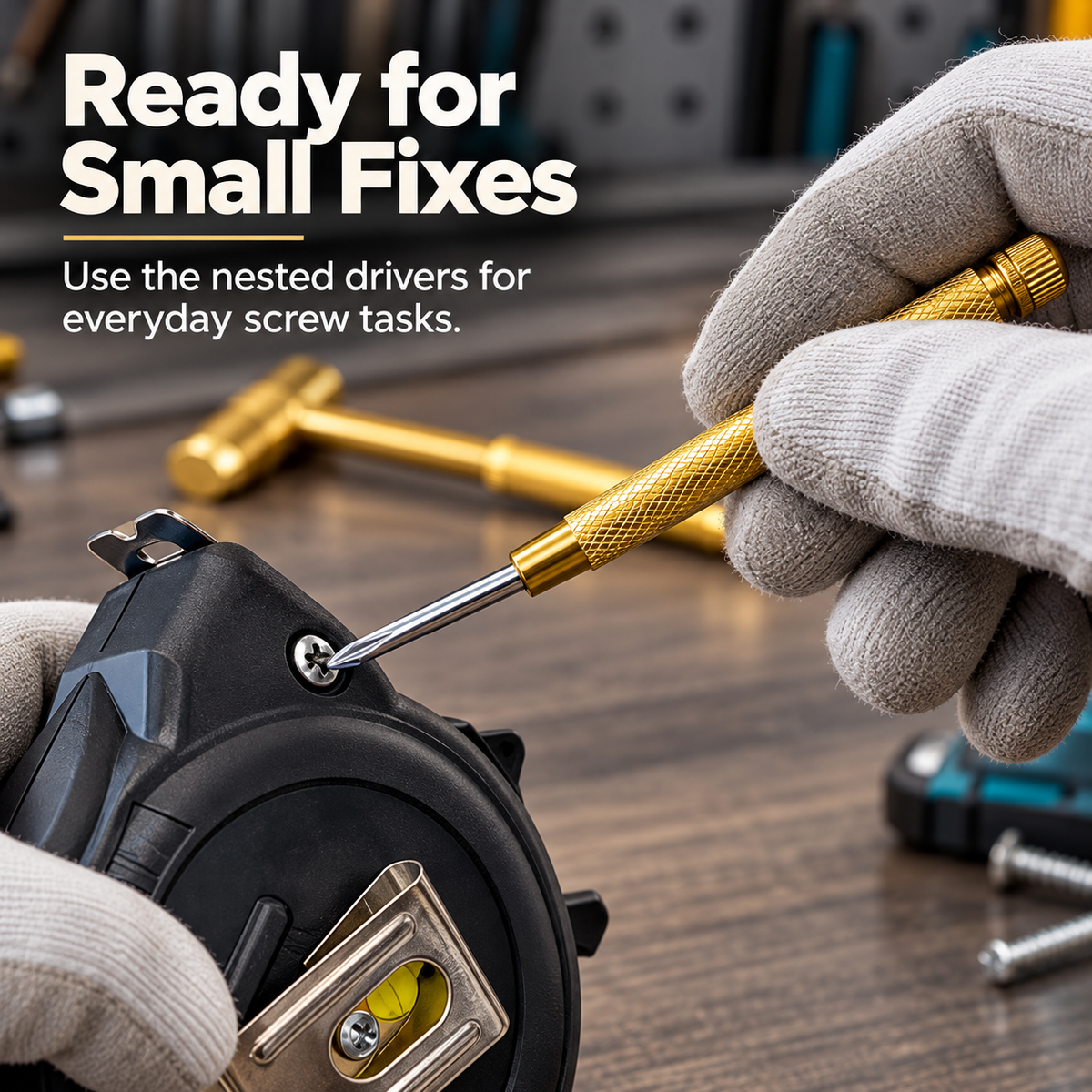 Using one of the nested screwdriver bits for a small repair