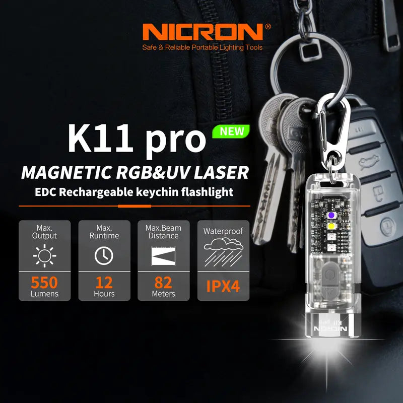 🔦Summervibe Nicron K11 Pro Magnetic Keychain Flashlight