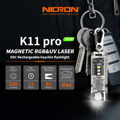 🔦Summervibe Nicron K11 Pro Magnetic Keychain Flashlight