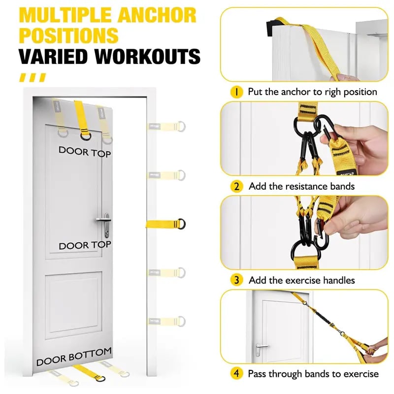 💪 225LBS Heavy Duty Cable Resistance Band Home Gym Training Set
