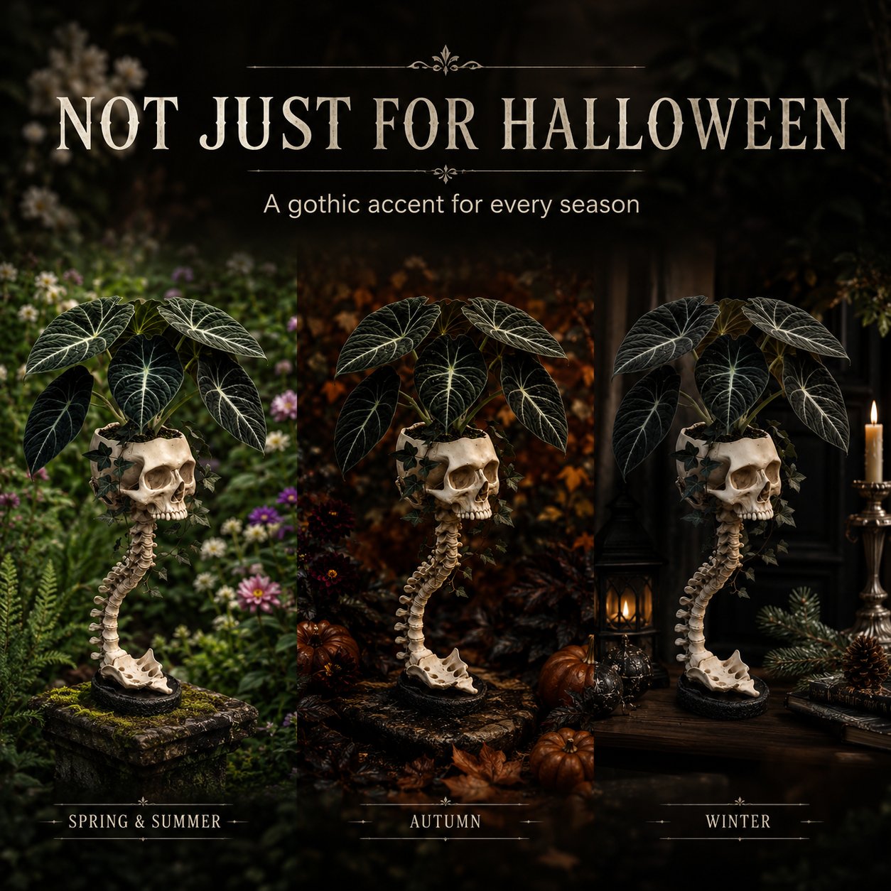 💥 LAST DAY 49% OFF - 💀🌿 Sculptured Skull Flowerpot