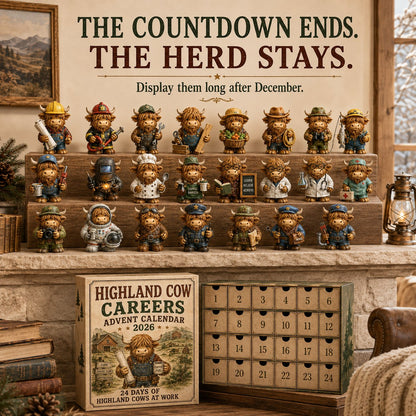 🐮 LAST DAY 49% OFF – 24 Days of Highland Cow Careers Advent Calendar | 24 Unique Collectible Highland Cows with Adorable Jobs, Tiny Accessories & Daily Christmas Surprises 🎄✨