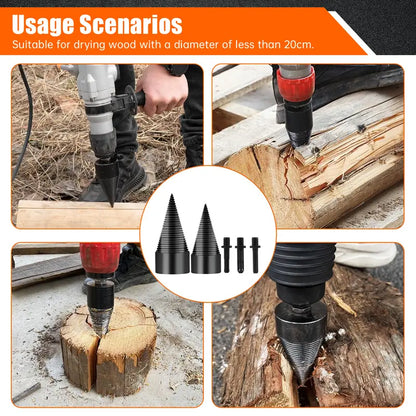 🔨Heavy-Duty Drill Bit Wood Splitter Set