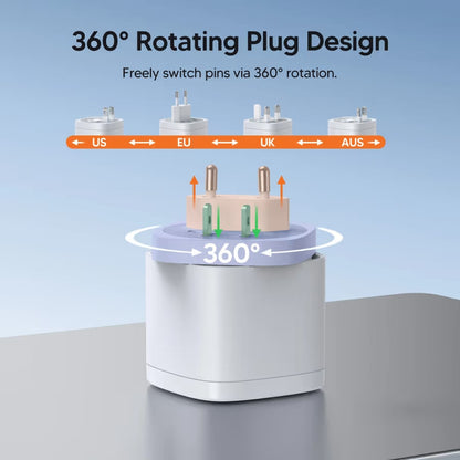 360° Rotating 4-in-1 Universal Travel Charger | 70W GaN