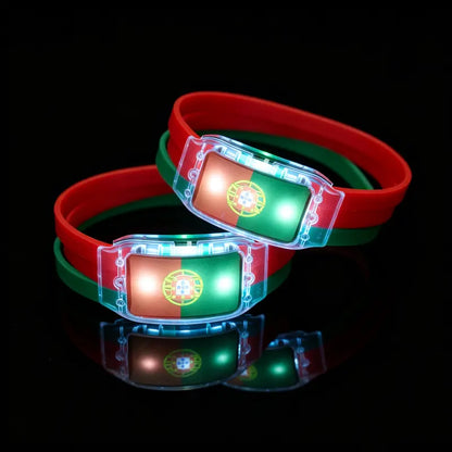 🏆 LED Flag Wristbands – Light Up Your Team Spirit Anywhere!