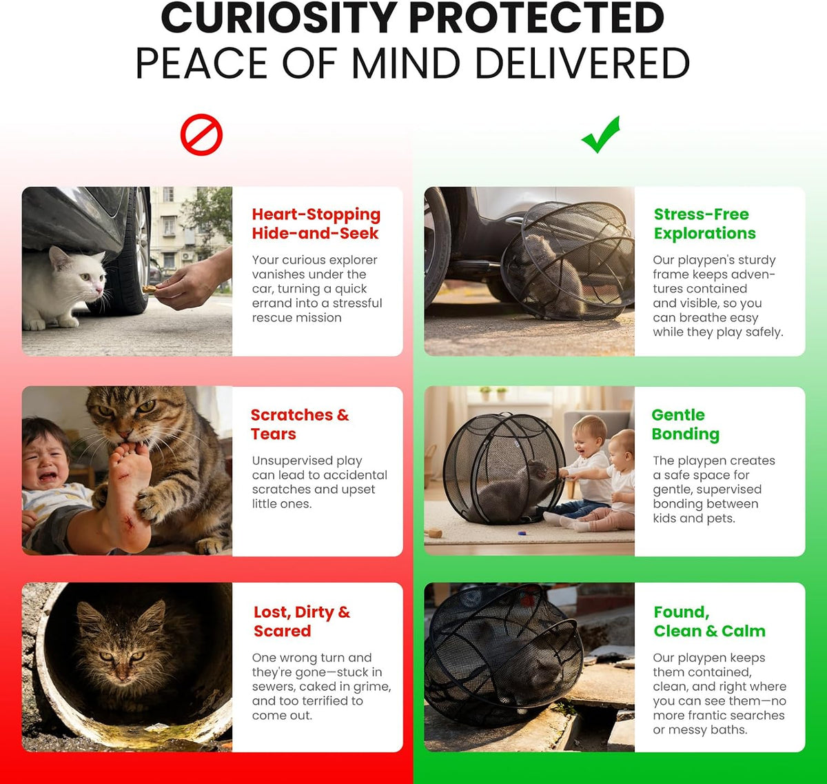 🐾New Portable 360° Cat Playpen – Their Safe Little Space Anywhere