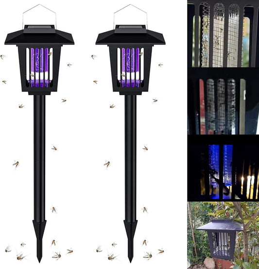 🦟2-in-1 Solar Powered Mosquito Zapper & Weatherproof Garden Pathway Light
