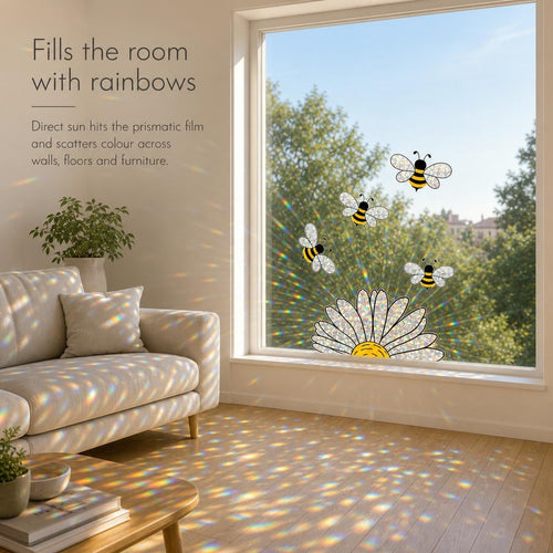 ☀️Bee Prism Effect Window Sticker