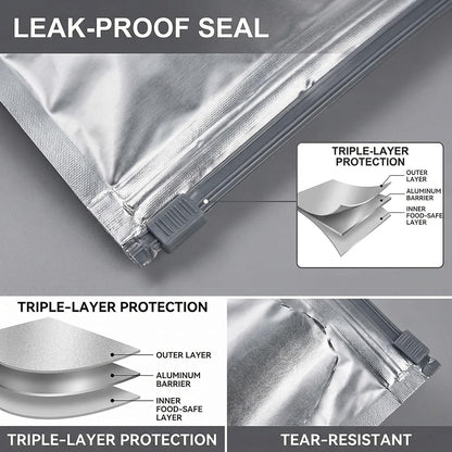 🛡️🥬 Reusable thickened upright aluminum foil sealing storage bags with labels
