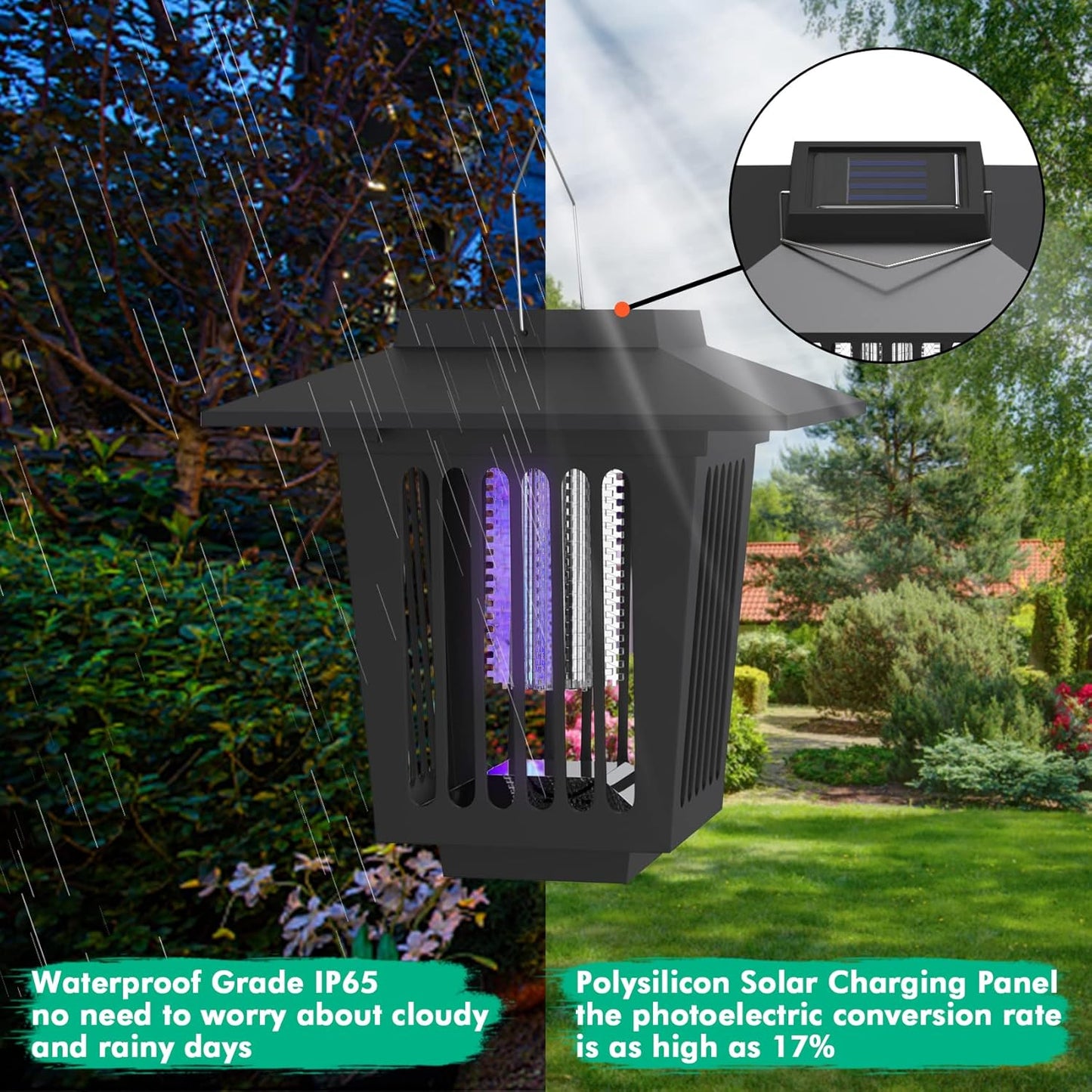 🦟2-in-1 Solar Powered Mosquito Zapper & Weatherproof Garden Pathway Light