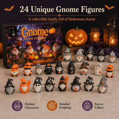 🎃 Hot Sale 50% OFF - 24 Days of Halloween Gnome Surprise Figures Advent Calendar Box