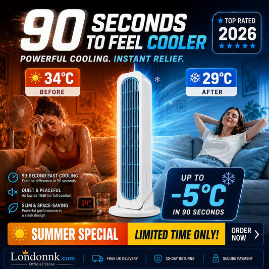 ❄️[Cool the Entire Room in 90 Seconds]Tower Fan—an air conditioner that can be used in both upright and horizontal positions
