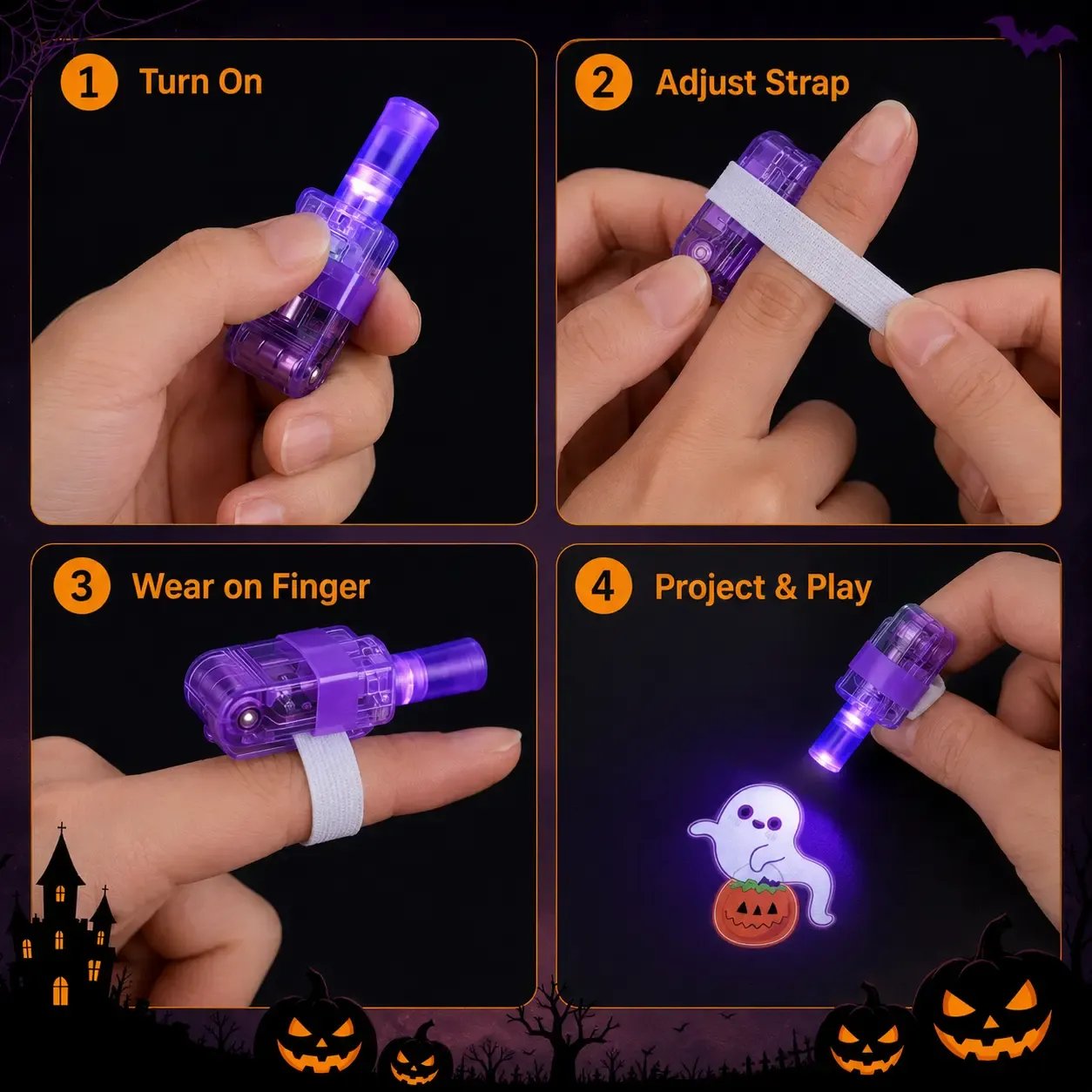 🎃Halloween Early Sale🎃  Halloween Finger Projector Rings