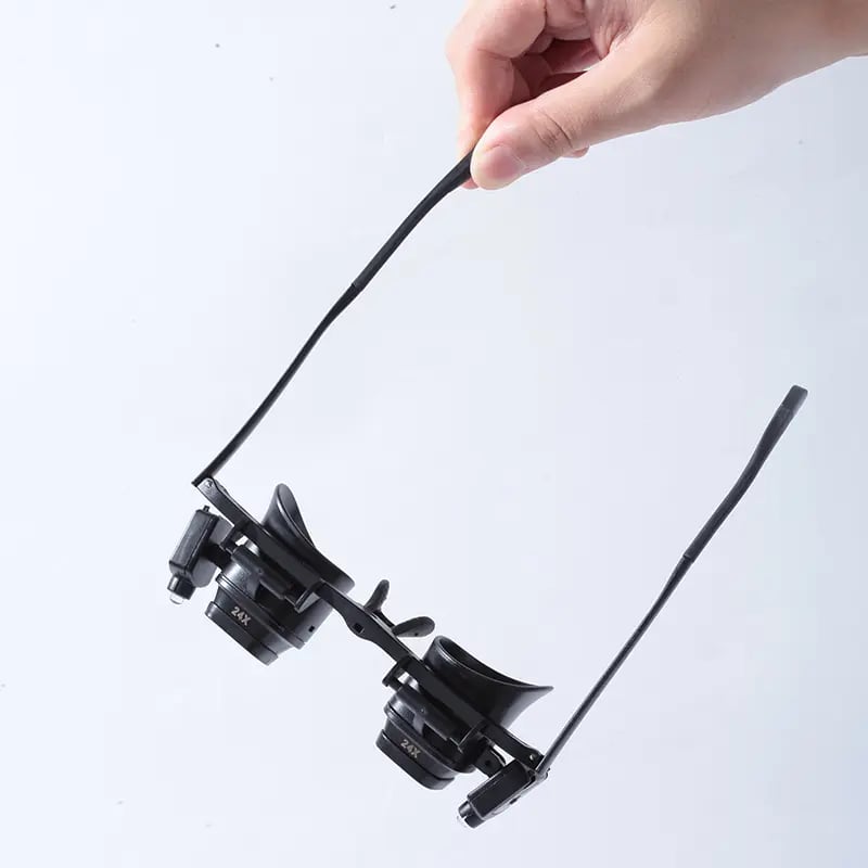 🔍 2X-24X LED Head Mount Magnifying Glasses | Hands Free Glasses Style Loupe for Watch & Phone Repair