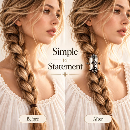 Handmade White Bronze Braid Cuffs — A Little Armor for Your Hair