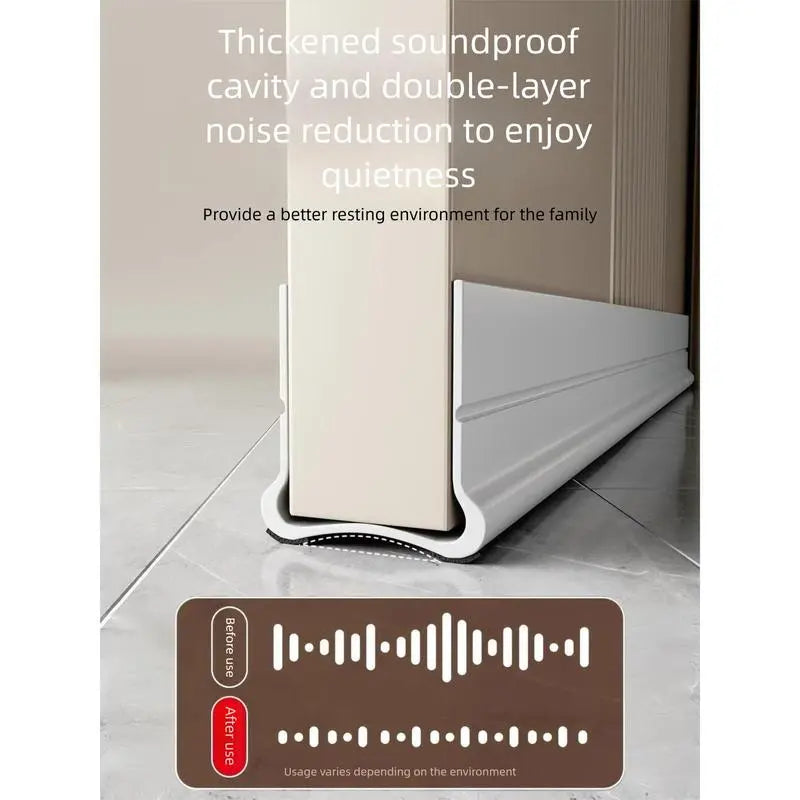 Door bottom seal with soundproof cavity and noise reduction design