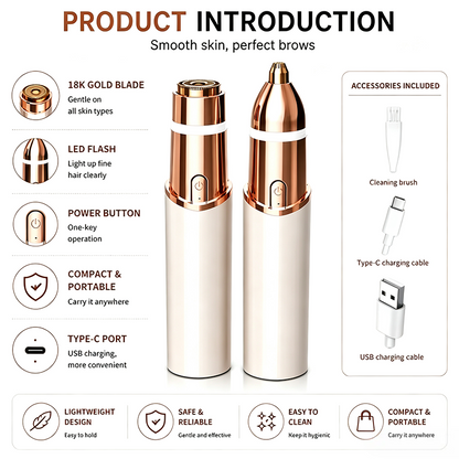 2 in 1 facial & eyebrow hair trimmer for Women,Portable Rechargeable Shaver 🪞