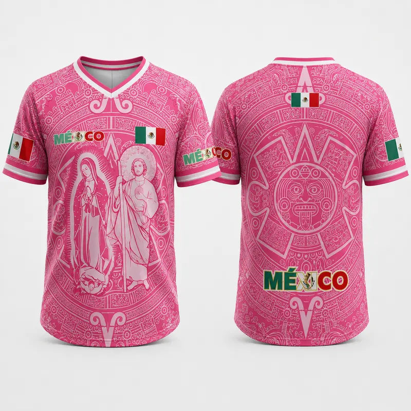 Men's Light Pink Virgencita & San Juditas Mexico 2026 Soccer Jersey