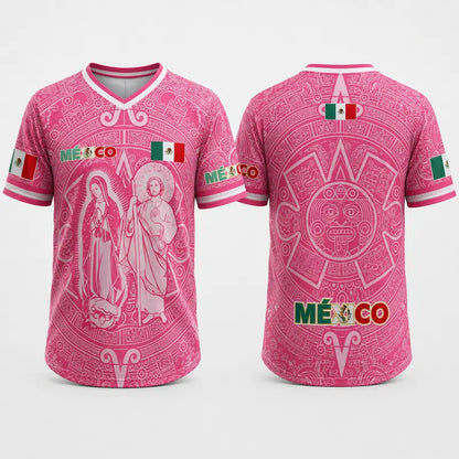 Men's Light Pink Virgencita & San Juditas Mexico 2026 Soccer Jersey