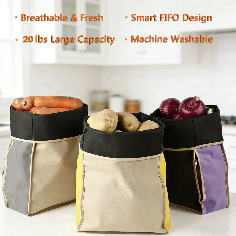 Reusable Self Sealing Potato & Onion Storage Bags
