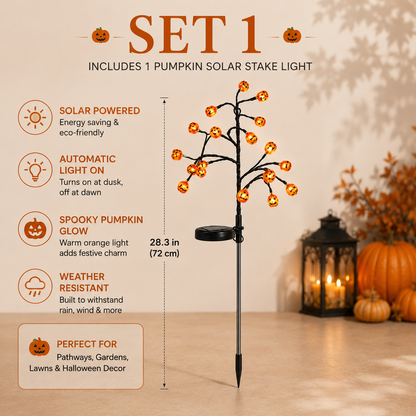 🎃 Pumpkin Solar Stake Lights – Halloween Outdoor Yard Decor