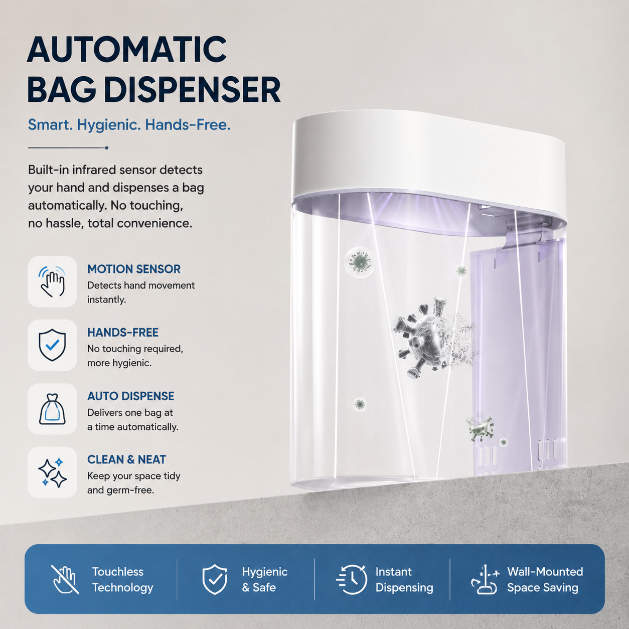 🤖 2-in-1 Automatic Smart Trash Can & Bag Dispenser 💡