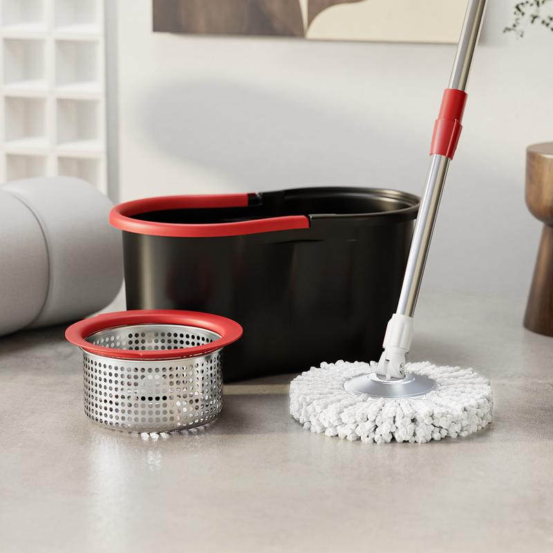 Spin Mop &amp; Bucket System with Detachable Scrub Brush