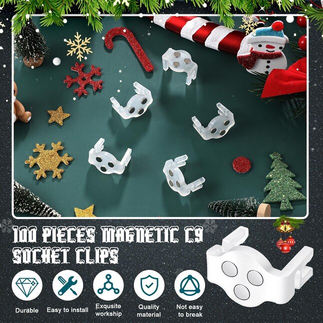 🎄 20-Pack Magnetic Christmas Light Clips ✨ Easy & Secure Holiday Light Hanging