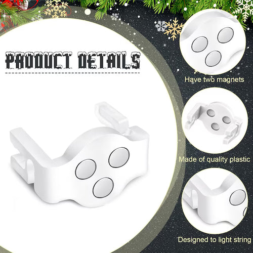 🎄 20-Pack Magnetic Christmas Light Clips ✨ Easy & Secure Holiday Light Hanging