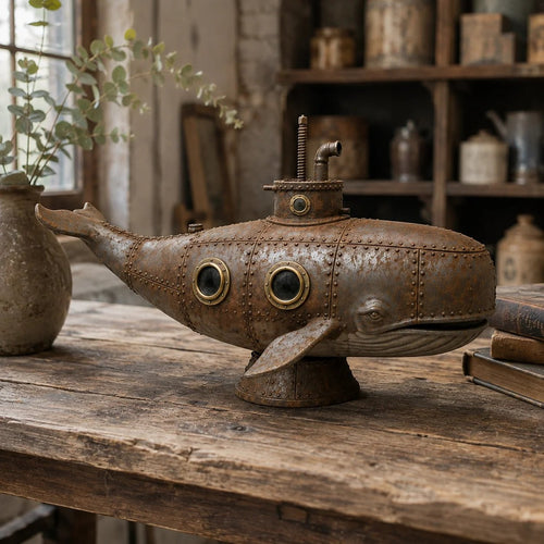 🐳Vintage Mechanical Whale Sculpture