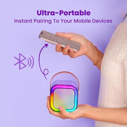 🎉🎵 Portable Bluetooth Karaoke Speaker with 2 Wireless Mics for Kids & Family